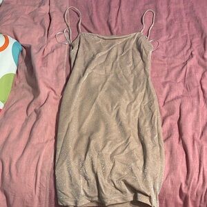 Elegant Glittery Tan Women's dress